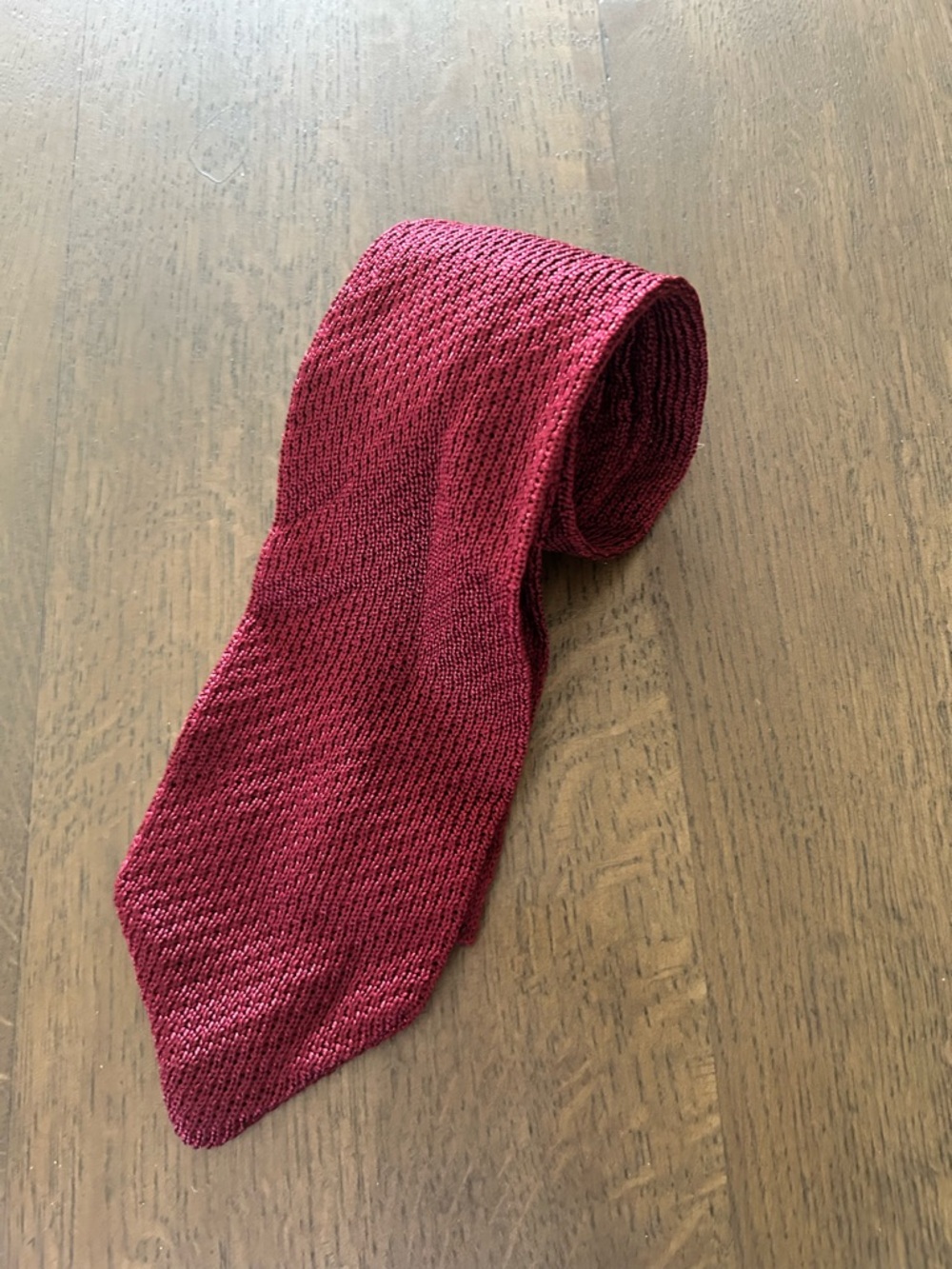 Coach men’s knit maroon wine necktie tie - Picture 9 of 9